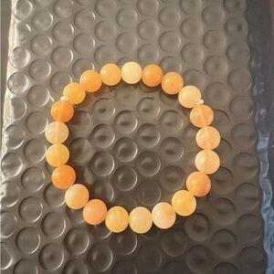 Natural Orange Calcite Beaded Bracelet